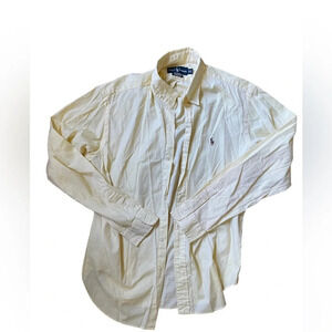 RALPH LAUREN Men's Classic Fit Yellow 100%Cotton Button Down Size 16 34/35